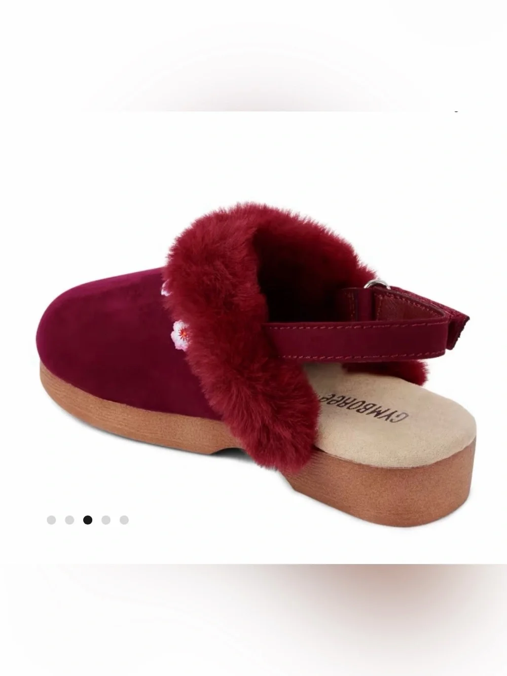 Gymboree Embroidered Floral Burgundy Clogs 💗 🆕